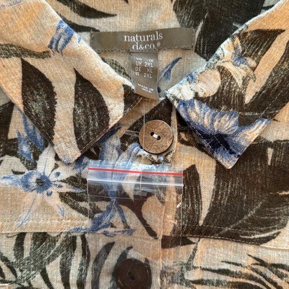 Denim&Co. Naturals Linen Blend Button Down Jacket/Blazer Size 1X - Picture 4 of 11